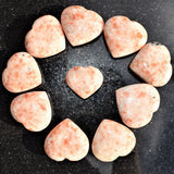 [1] MD Sunstone Crystal Puffy Heart / Palm Stone Reiki ZENERGY GEMS