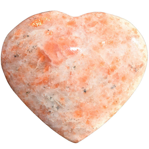 [1] MD Sunstone Crystal Puffy Heart / Palm Stone Reiki ZENERGY GEMS
