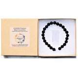 CHARGED Black Tourmaline & Rainbow Moonstone Crystal Distance Bracelet REIKI!