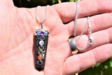 CHARGED 7 Chakra Starburst Flash Nuummite Crystal Perfect Pendant + 20" Chain