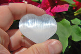 20 x MD 2" SELENITE POCKET PUFFY HEARTS Carving Healing Crystal [2nd Quality]