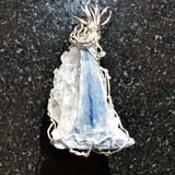 CHARGED REIKI Wrapped Brazilian Blue Kyanite Perfect Pendant + 20" Chain d