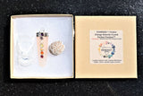 CHARGED 7 Chakra ORANGE Selenite Crystal Perfect Pendant + 20" Chain WOW!