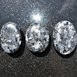 Flashy Charged 2.5" Larvikite Crystal Palm / Worry Stone Healing Energy ~100g
