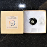 CHARGED Starburst Flash Nuummite Crystal HEART Perfect Pendant + 20" Chain