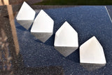 [4 PCS] 2" (50mm) Moroccan Selenite Pyramids Hand-carved Hand-Polished POWERFUL