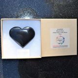 [1] LG Black Onyx Crystal Puffy Heart / Palm Stone Reiki ZENERGY GEMS