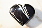 [1] LG Black Onyx Crystal Puffy Heart / Palm Stone Reiki ZENERGY GEMS