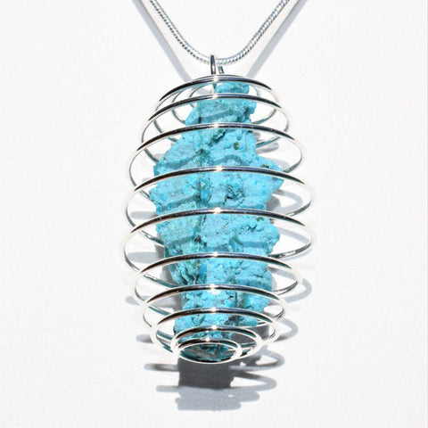 CHARGED Arizona Shattuckite Chrysocola Perfect Pendant + 20" Silver Chain