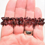 AAA Grade CHARGED Natural Rhodolite Garnet Crystal Chip Stretchy Bracelet REIKI
