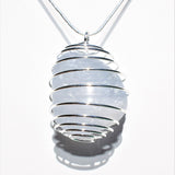 CHARGED Polished Celestite Crystal Perfect Pendant SOOTHING + 20" Silver Chain
