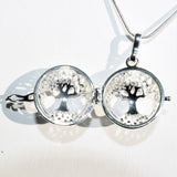 Tree of Life Pendant Seven Crystal Healing Energy Spheres + 20" Silver Chain