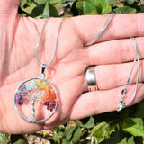 7 Chakra Tree of Life Perfect Pendant BALANCING ENERGY REIKI 20" Silver Chain