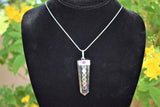 CHARGED 7 Chakra Amplifier Clear Quartz Crystal Perfect Pendant + 20" Chain WOW