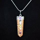 CHARGED 7 Chakra Aragonite Crystal Perfect Pendant + 20" Chain