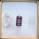 Premium Grade Russian Charoite Crystal Perfect Pendant + 20" Silver Chain