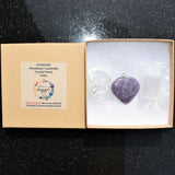 Soothing Himalayan Lepidolite Crystal Heart Perfect Pendant + 20" Chain