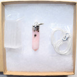 CHARGED Faceted Himalayan Pink Opal Crystal Perfect Pendant + 20" Chain
