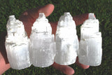 [4pcs] 4" Selenite Crystal Tower of Divine Mind Healing POWER: ZENERGY GEMS