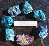 7 PCS AAA Grade CHARGED [1.5 lbs] Palm-Sized PEACOCK ORE Chalcopyrite Crystals