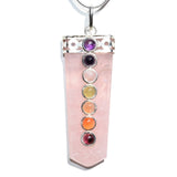 CHARGED 7 Chakra Himalayan Rose Quartz Crystal Perfect Pendant + 20" Chain WOW!
