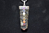 CHARGED 7 Chakra Starburst Flash Nuummite Crystal Perfect Pendant + 20" Chain