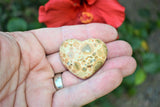 [1] MD Leopardskin Jasper Crystal Puffy Heart / Palm Stone Reiki ZENERGY GEMS