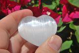 [2] MD 2" SELENITE POCKET PUFFY HEART Healing Crystal Reiki - ZENERGY GEMS