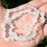 CHARGED Premium Rainbow Moonstone Crystal Chip 18" Necklace Healing REIKI WOW!