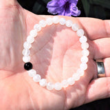 CHARGED Rainbow Moonstone & Black Tourmaline Crystal Distance Bracelet REIKI!