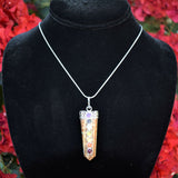 CHARGED 7 Chakra Aragonite Crystal Perfect Pendant + 20" Chain