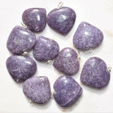 Soothing Himalayan Lepidolite Crystal Heart Perfect Pendant + 20" Chain