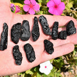 CHARGED LG Natural Tibetan Tektite Perfect Pendant + 20" Silver Chain SYN 12