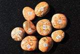 MD CHARGED 1.7" Leopardskin Jasper Crystal Hand-Carved Palm / Worry Stone REIKI