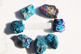 7 PCS AAA Grade CHARGED [1.5 lbs] Palm-Sized PEACOCK ORE Chalcopyrite Crystals