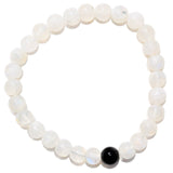 CHARGED Rainbow Moonstone & Black Tourmaline Crystal Distance Bracelet REIKI!