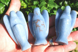 XL CHARGED 3" Angelite Crystal Hand-Carved Angel Peaceful Energy! ZENERGY GEMS