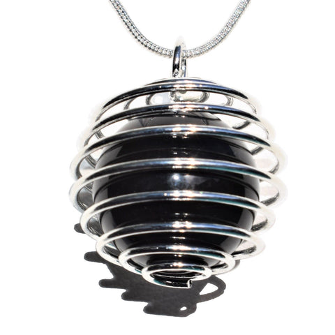 CHARGED Rainbow Obsidian Hand-Polished Sphere Perfect Pendant + 20" Chain