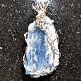 CHARGED REIKI Wrapped Brazilian Blue Kyanite Perfect Pendant + 20" Chain d