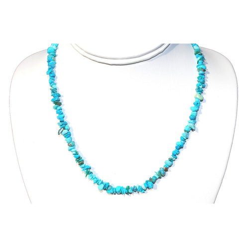 CHARGED Arizona Turquoise Premium Crystal Chip 18" Necklace REIKI WOW!!!
