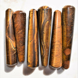 CHARGED Golden Tiger Eye 4.5" Crystal Wand Reflexology Massage Healing 96g
