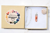 Faceted Himalayan Sunstone Crystal Point Pendant + 20" Silver Chain REIKI