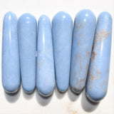 CHARGED Angelite Round 3.8" Wand Reflexology Massage Crystal Healing Energy 80g