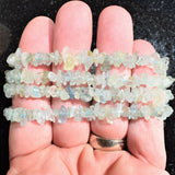 Premium CHARGED Aquamarine Crystal Chip Stretchy Bracelet REIKI Energy!