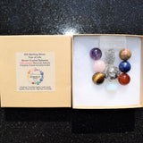 925 Sterling Tree of Life Pendant Seven Crystal Spheres + 20" 925 Silver Chain