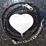 Black Tourmaline Necklace Adjustable Plus Pendant 17" - 19.5" 925 Silver 2.5mm