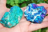 7 PCS AAA Grade CHARGED [1.5 lbs] Palm-Sized PEACOCK ORE Chalcopyrite Crystals