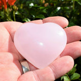 Charged Fluorescent Pink Mangano Calcite Crystal Puffy Heart / Palm Stone