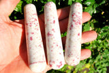 CHARGED 4.0"  Cinnabrite Crystal Massage Wand Reflexology Energy Healing REIKI