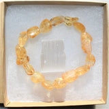 Premium CHARGED Citrine Crystal Nugget Stretchy Bracelet Healing REIKI Energy!